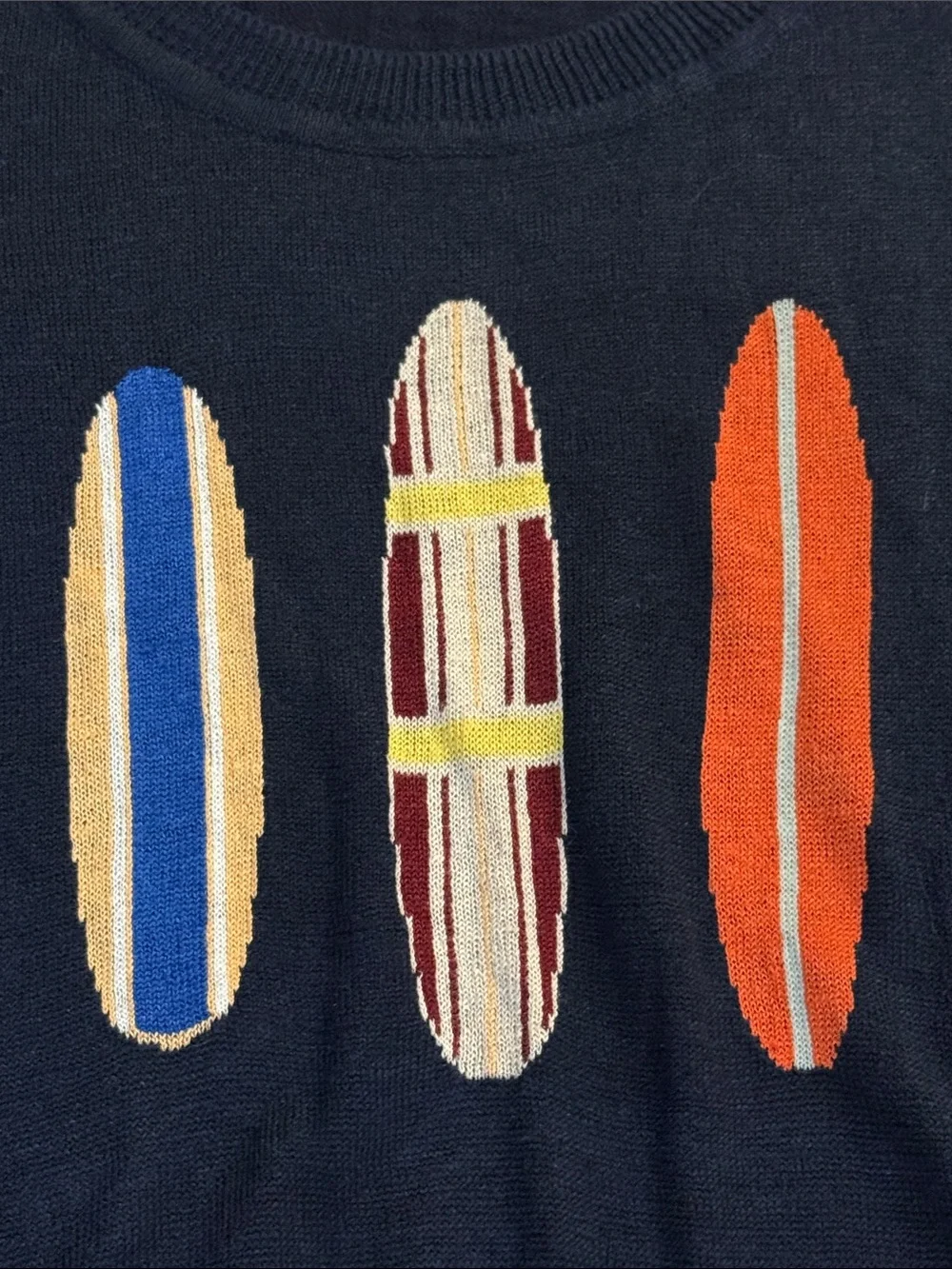 J. Crew Crewneck Sweater with Surfboard Stripe Motif